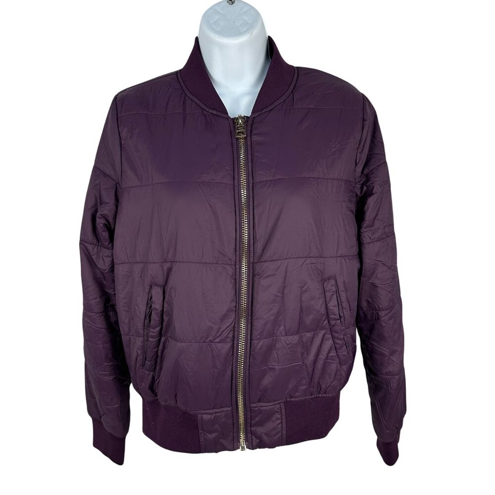 Forever 21 Womens Bomber Jacket Purple Size M Nylon/Polyester
